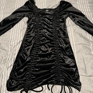 Velvet black minidress - Size L